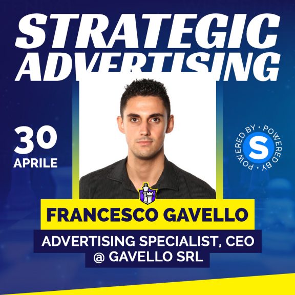 Francesco Gavello insegna Google Ads a Strategic Advertising by Studio Samo